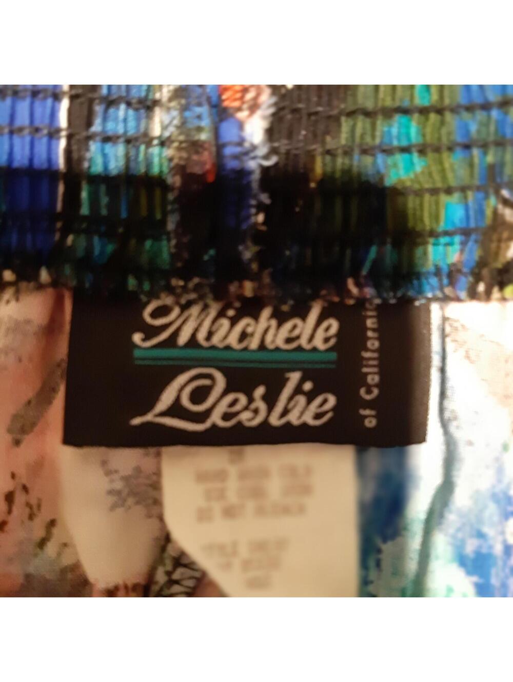 VTG Michele Leslie Maxi Skirt Stretch Waist Multicolor Floral Women's Large - Picture 5 of 9